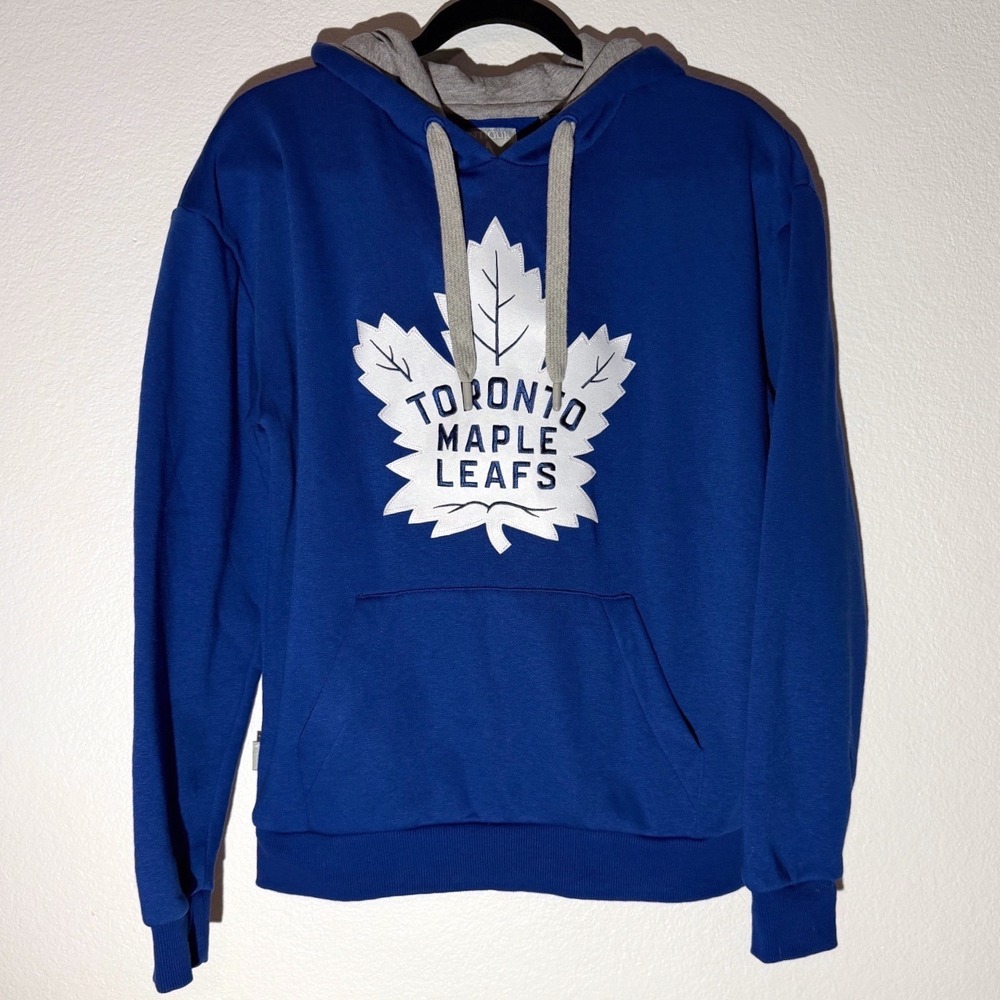 Toronto Maple Leafs NHL Blue Hoodie Pullover Logo Sweatshirt